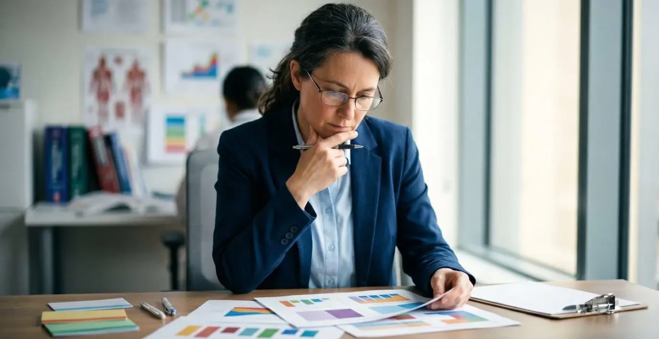 Healthcare professional reviewing pharmacogenetic data on medical workstation for rapid clinical decision-making