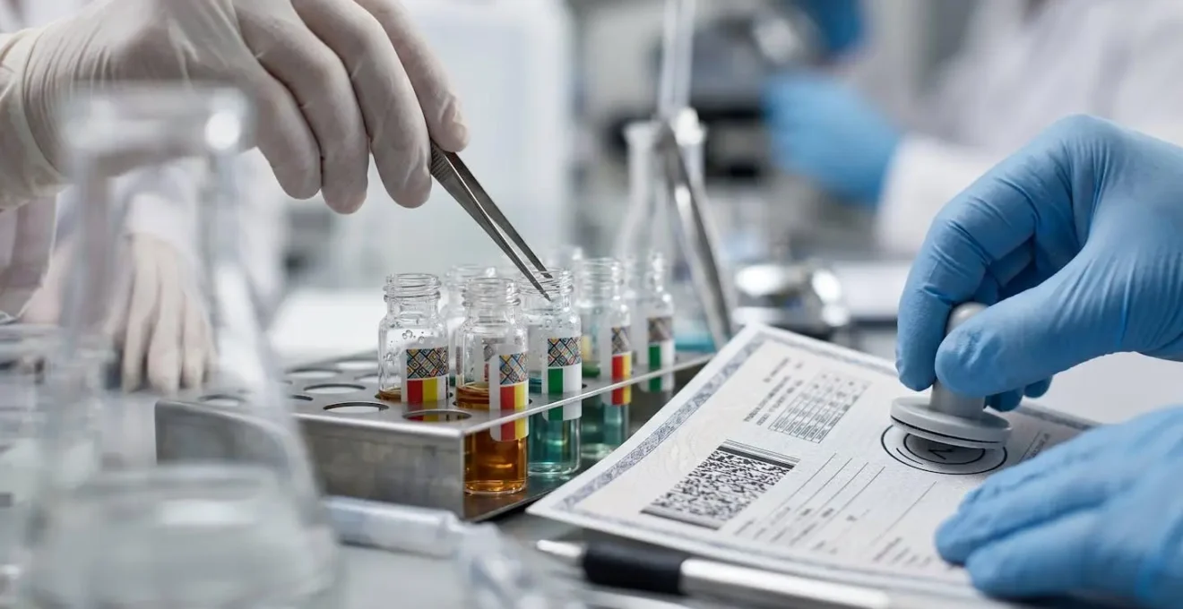 Scientist meticulously documenting laboratory data in a GLP-compliant research facility